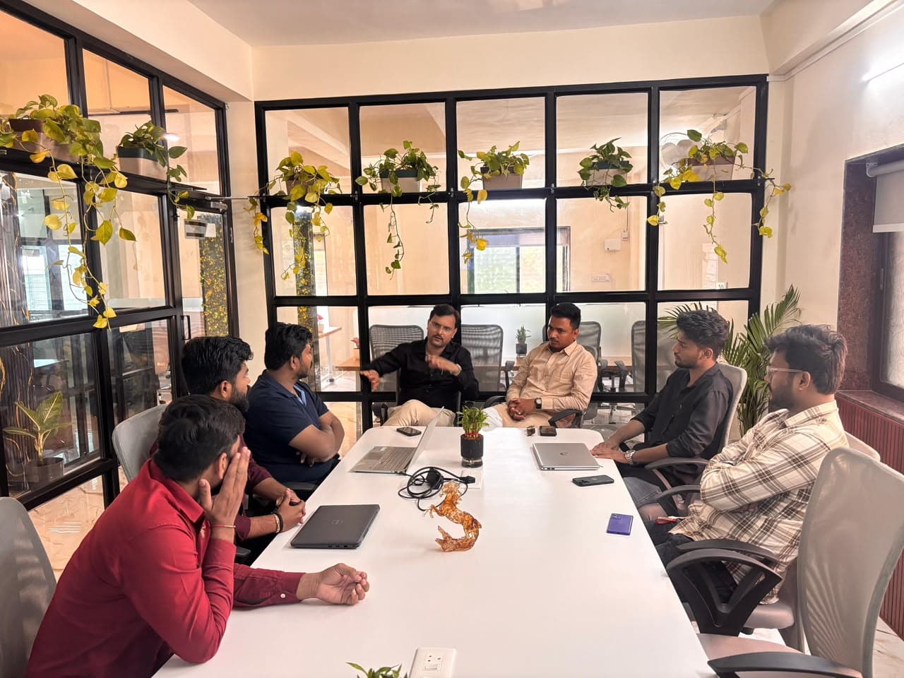 Strategic conference room meeting and executive discussion